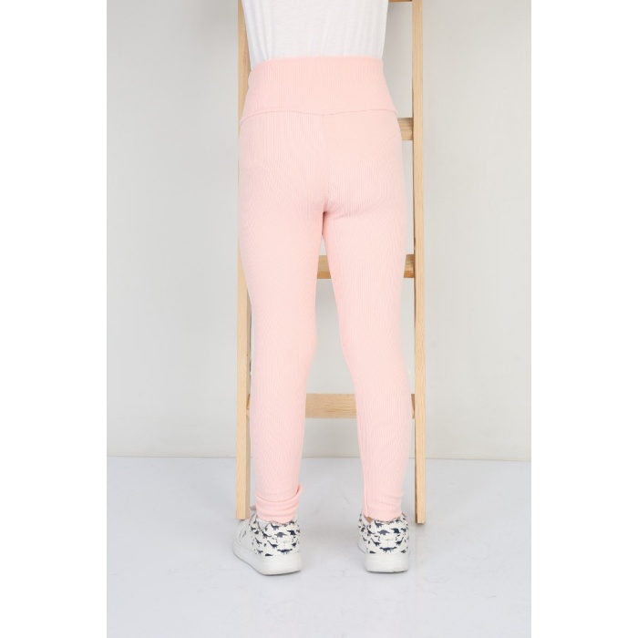 Şardonlu Fitilli Kumaş Arma Detaylı Kız Çocuk Günlük Tayt