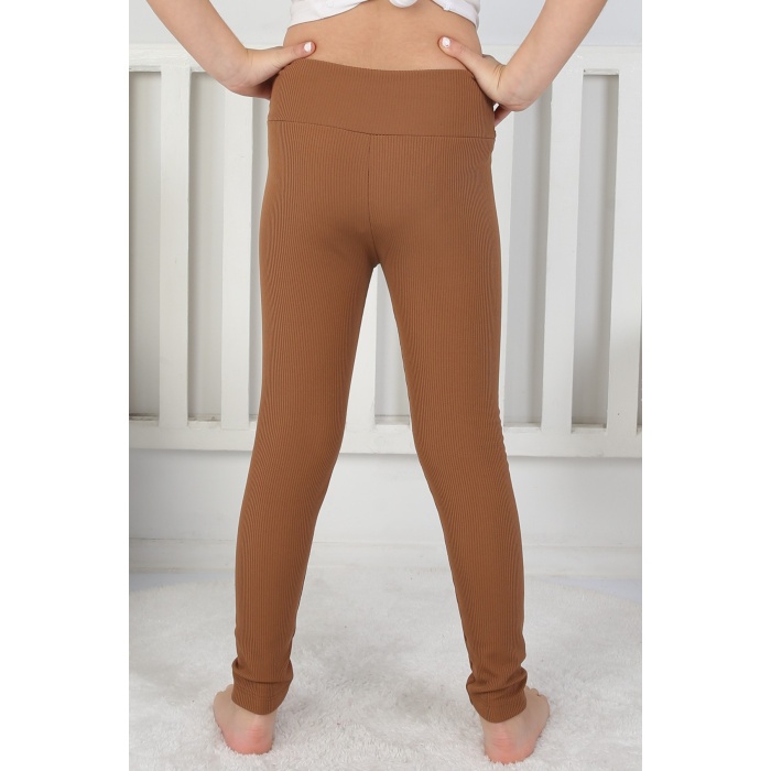 Şardonlu Fitilli Kumaş Arma Detaylı Kız Çocuk Günlük Tayt