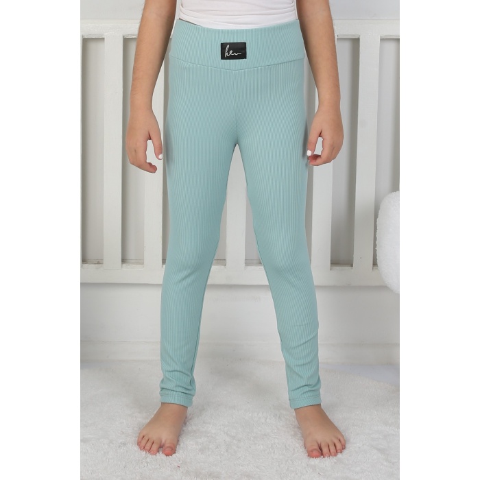 Şardonlu Fitilli Kumaş Arma Detaylı Kız Çocuk Günlük Tayt