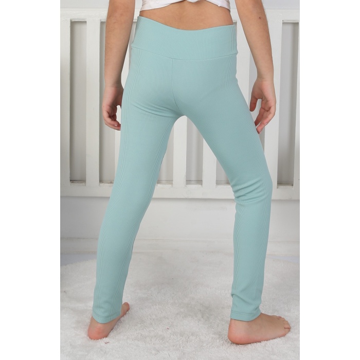 Şardonlu Fitilli Kumaş Arma Detaylı Kız Çocuk Günlük Tayt