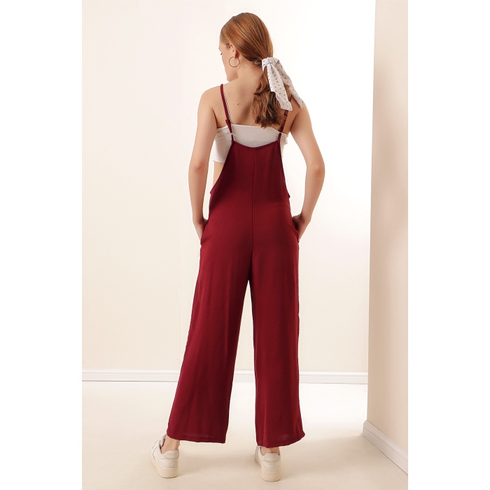 7019 Askılı Bahçivan Tulum - Bordo