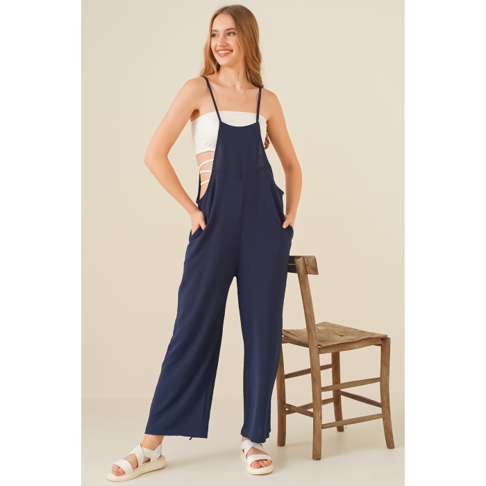 7019 Askılı Bahçivan Tulum - Lacivert