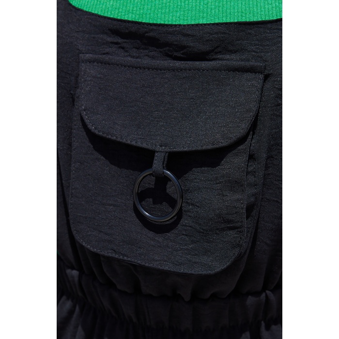 7023 Askılı Bahçıvan Tulum - Siyah