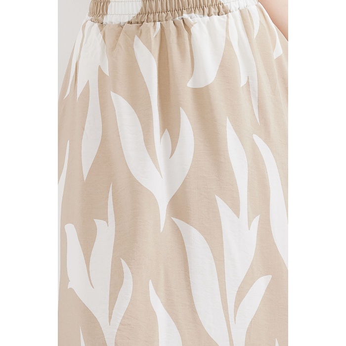 8028 Desenli Uzun Etek - Bej