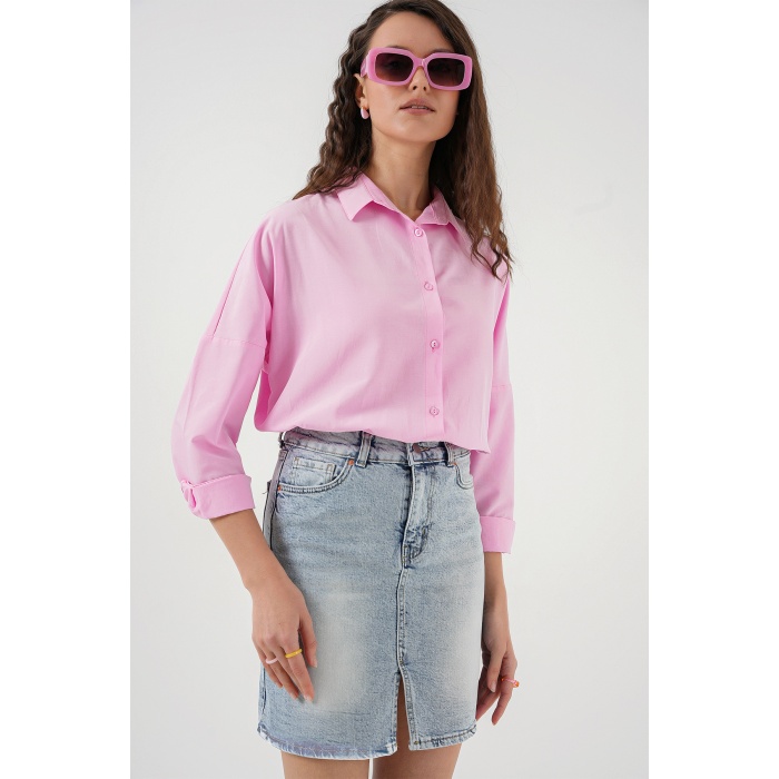 Kadın Mini Kot Etek 8037 - Mavi