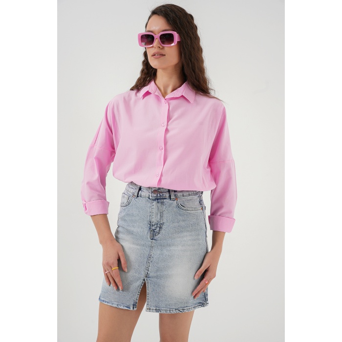 Kadın Mini Kot Etek 8037 - Mavi