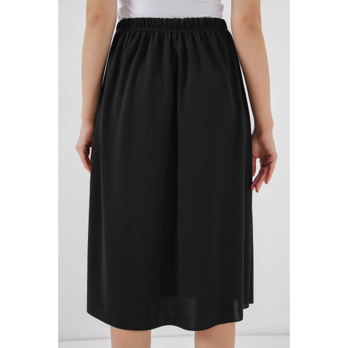 8039 Uzun Etek Astarı Jüpon - Siyah