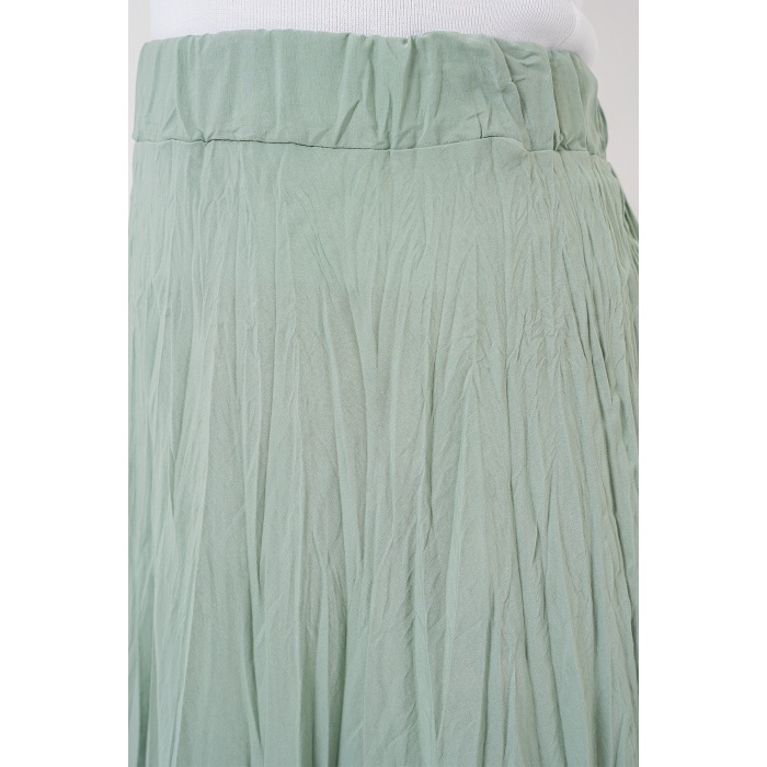 Kadın Uzun Kırışık Etek 8042 - Çağla