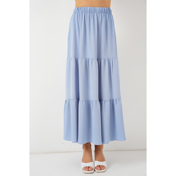Kadın Ayrobin Uzun Etek 8048 - Mavi