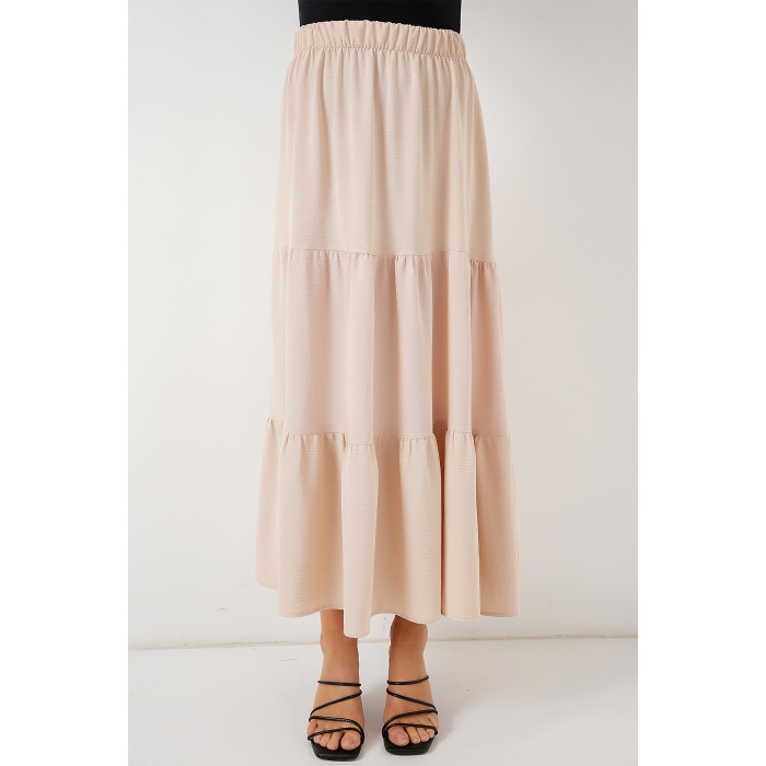 Kadın Ayrobin Uzun Etek 8048 - Bej