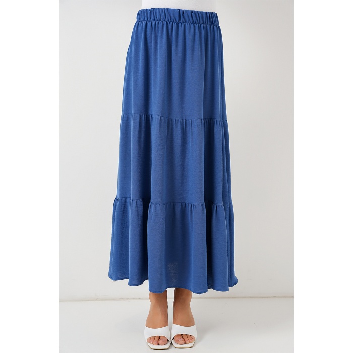 Kadın Ayrobin Uzun Etek 8048 - İndigo