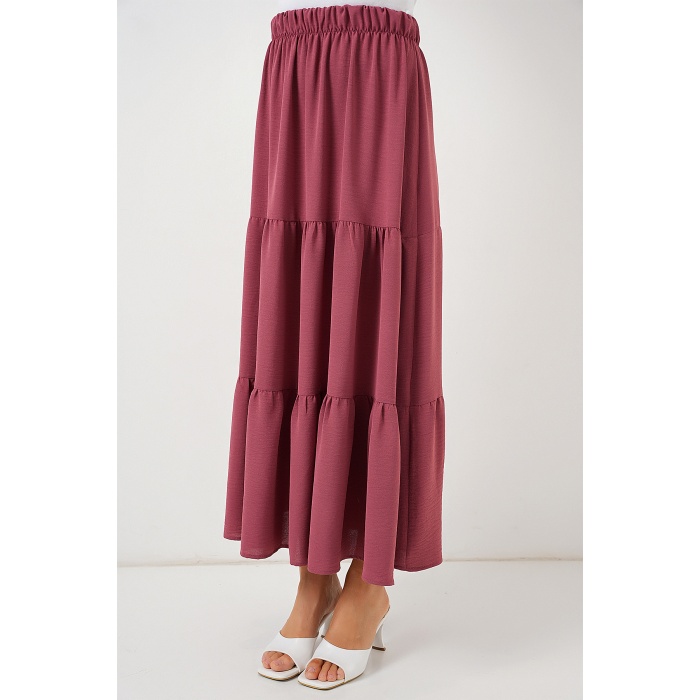 Kadın Ayrobin Uzun Etek 8048 - Gül Kurusu