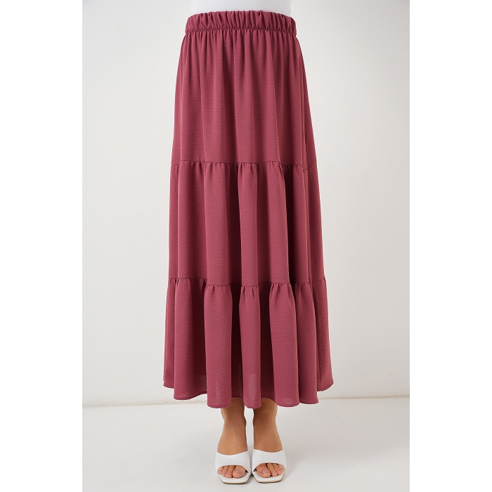 Kadın Ayrobin Uzun Etek 8048 - Gül Kurusu