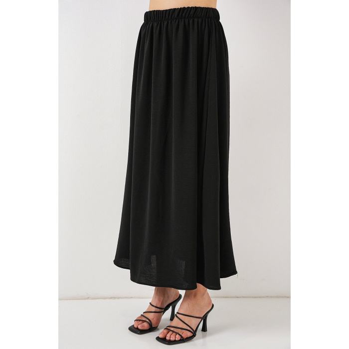 Kadın Uzun Ayrobin Etek 8050 - Siyah