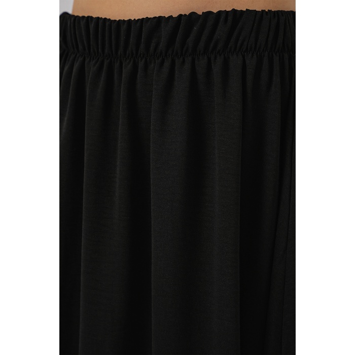 Kadın Uzun Ayrobin Etek 8050 - Siyah