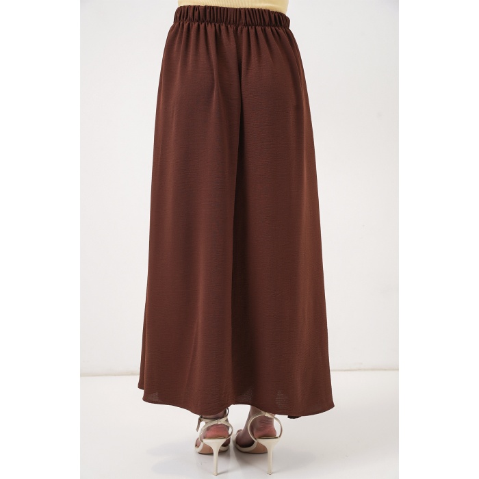 Kadın Uzun Ayrobin Etek 8050 - Kahverengi