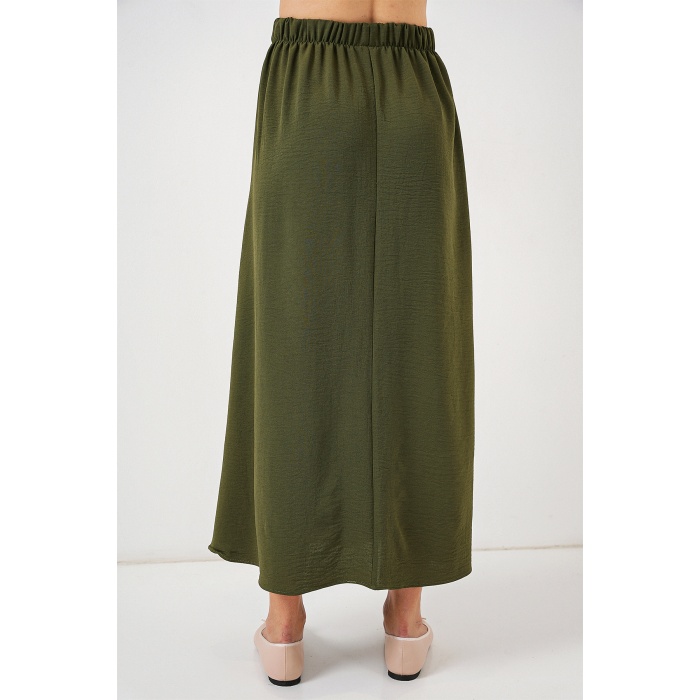Kadın Uzun Ayrobin Etek 8050 - Haki
