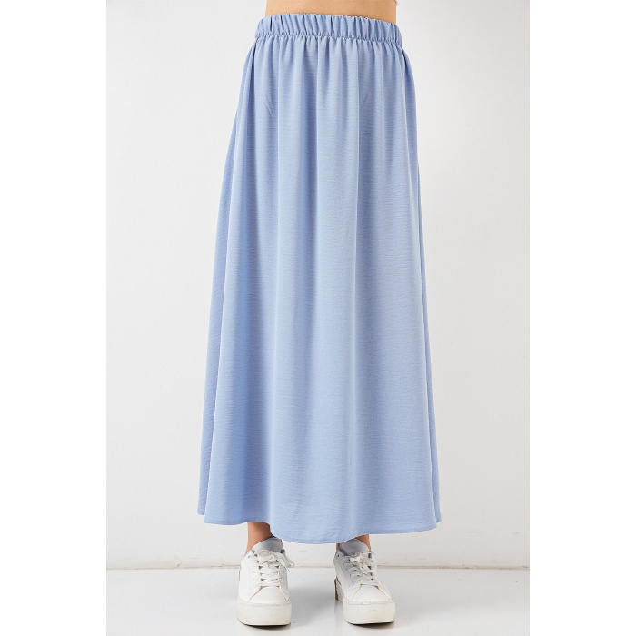 Kadın Uzun Ayrobin Etek 8050 - Mavi