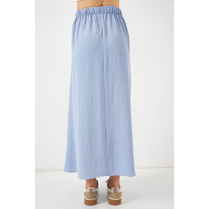 Kadın Uzun Ayrobin Etek 8050 - Mavi