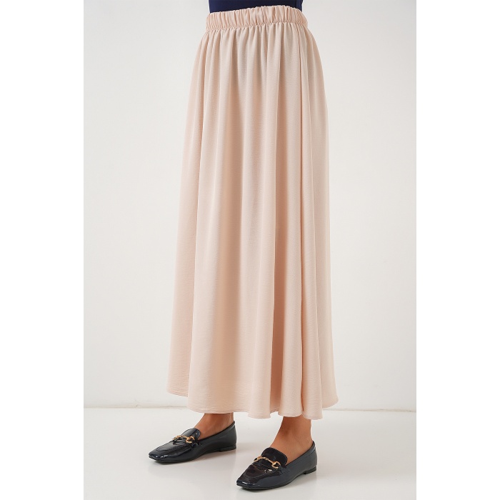 Kadın Uzun Ayrobin Etek 8050 - Bej