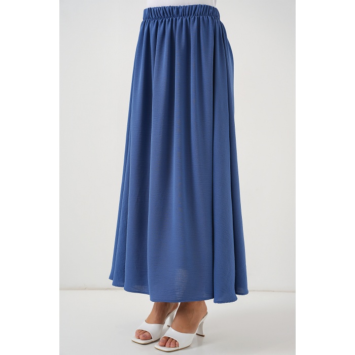 Kadın Uzun Ayrobin Etek 8050 - İndigo