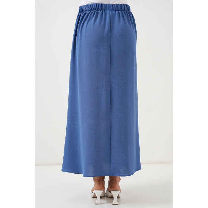 Kadın Uzun Ayrobin Etek 8050 - İndigo