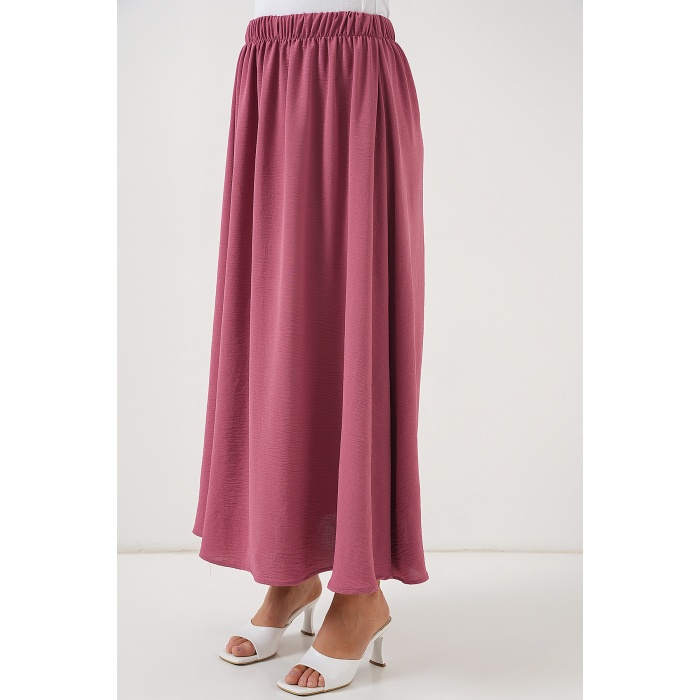 Kadın Uzun Ayrobin Etek 8050 - Gül Kurusu