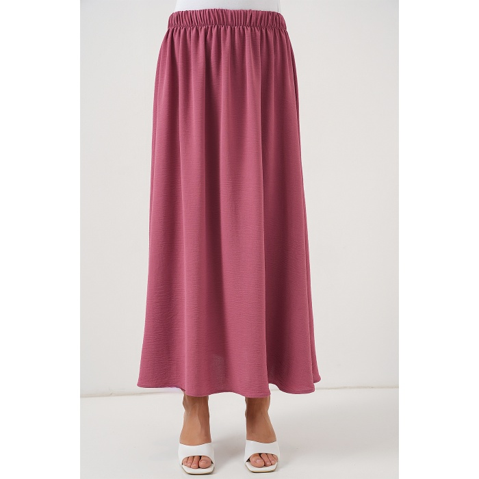 Kadın Uzun Ayrobin Etek 8050 - Gül Kurusu