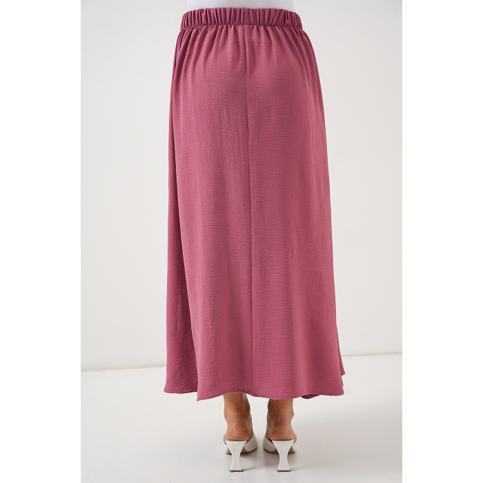 Kadın Uzun Ayrobin Etek 8050 - Gül Kurusu