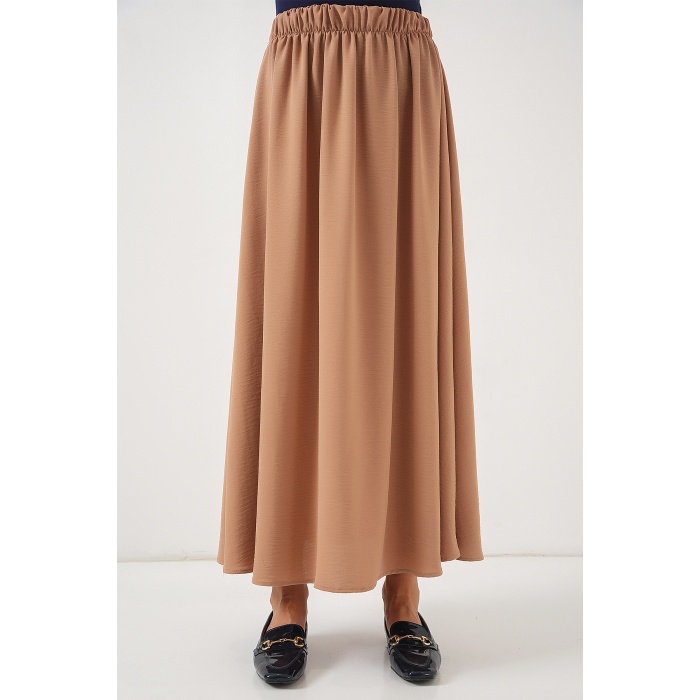 Kadın Uzun Ayrobin Etek 8050 - Camel