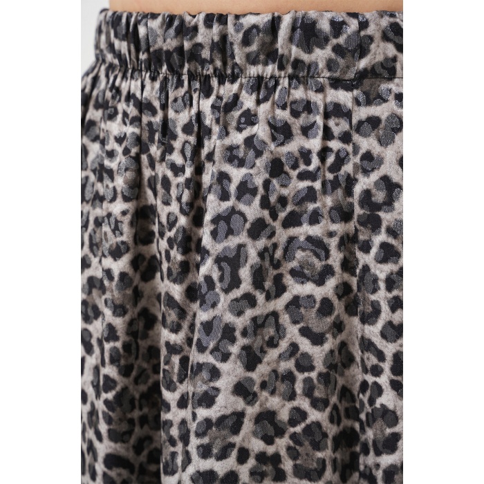 Kadın Desenli Uzun Etek 8053 - Antrasit