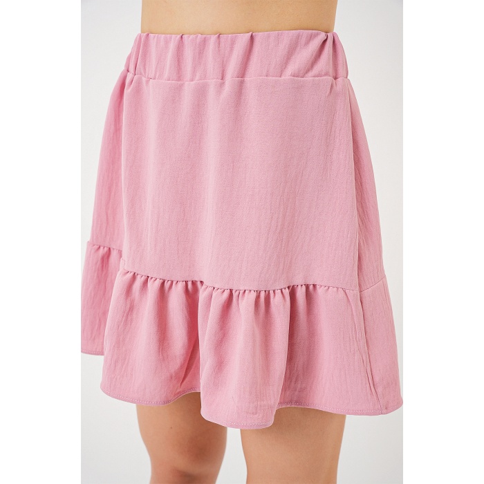 Kadın Ayrobin Mini Etek 8054 - Pudra