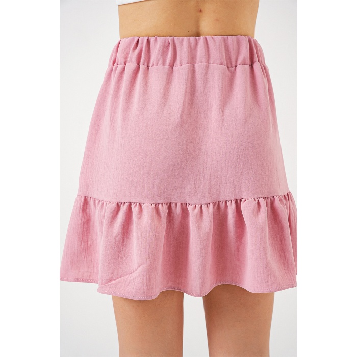 Kadın Ayrobin Mini Etek 8054 - Pudra