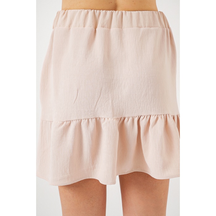 Kadın Ayrobin Mini Etek 8054 - Krem