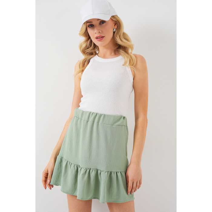 Kadın Ayrobin Mini Etek 8054 - Mint