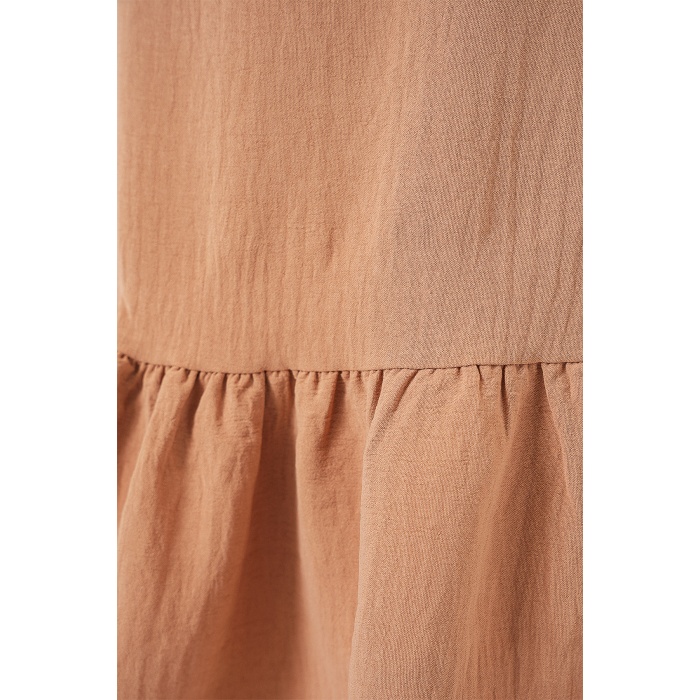 Kadın Ayrobin Mini Etek 8054 - Camel