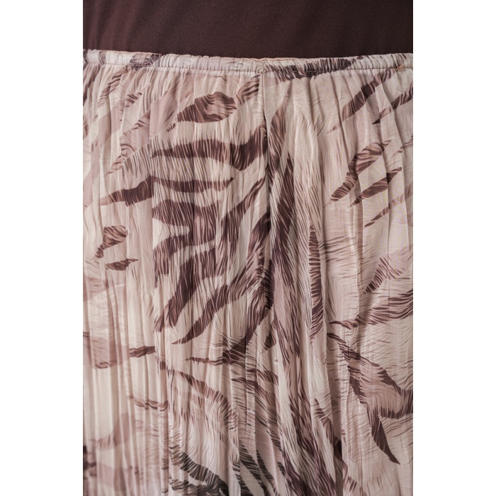 Kadın Asimetrik Kesim Şifon Etek 8056 - Bej