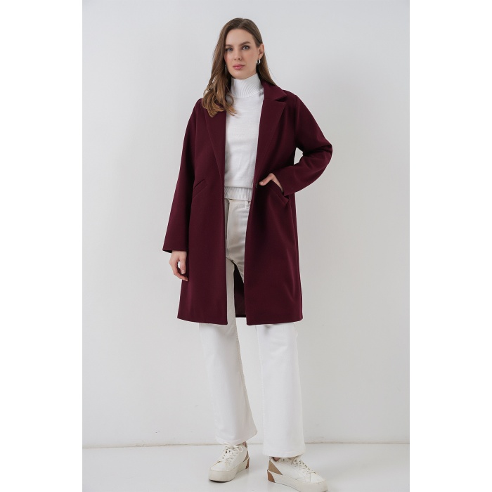 9085 Kaşe Kaban - Bordo