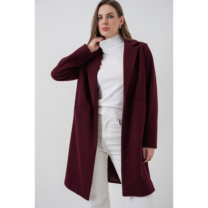 9085 Kaşe Kaban - Bordo