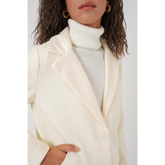 9085 Kaşe Kaban - Krem