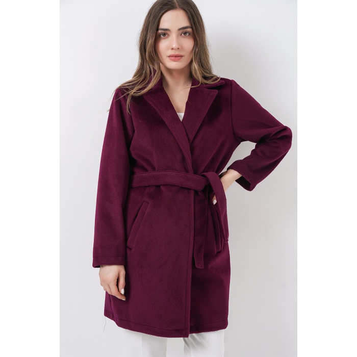 Kadın Kuşaklı Kaban 9171 - Bordo