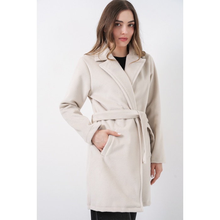 Kadın Kuşaklı Kaban 9171 - Ekru