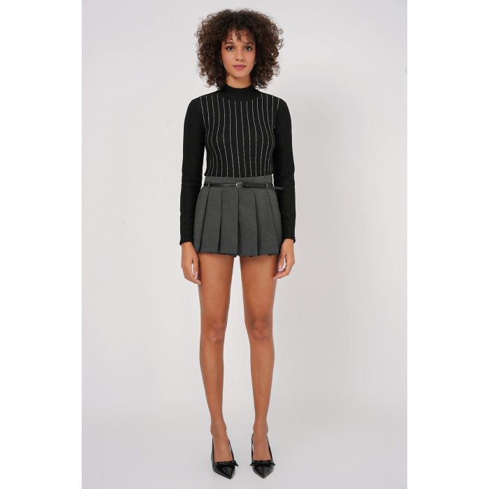 922 Taşlı Body - Siyah