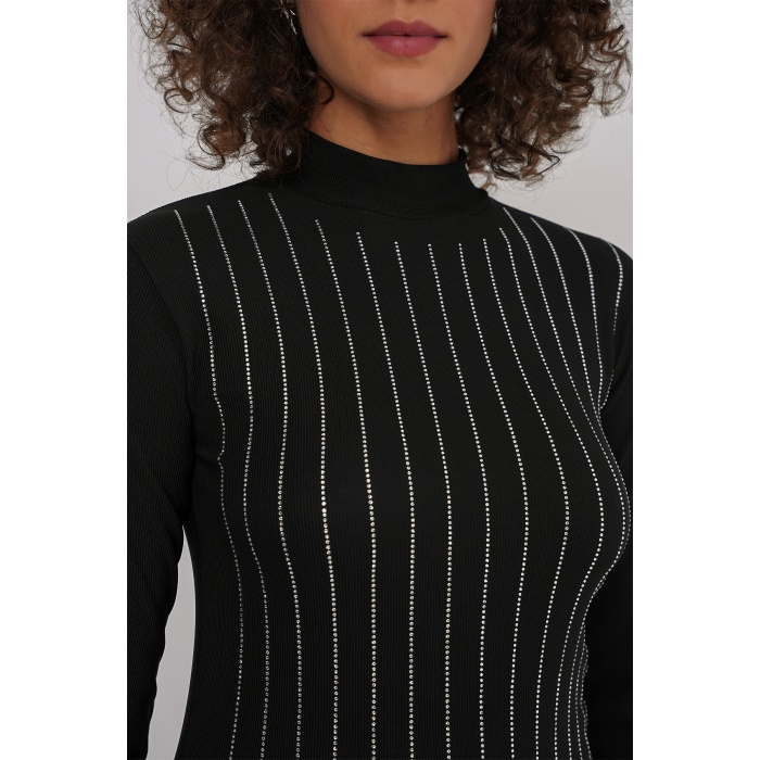 922 Taşlı Body - Siyah