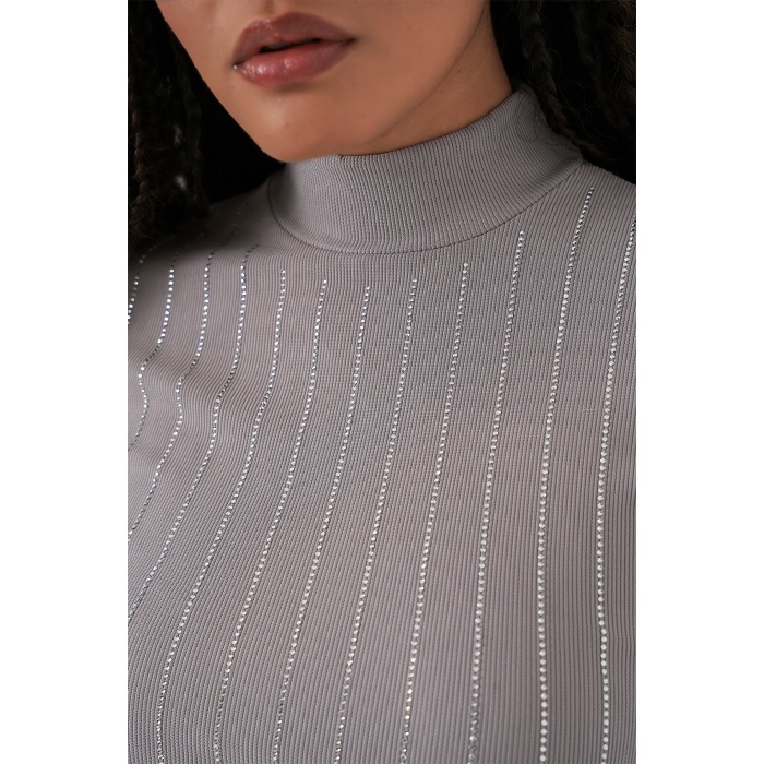 922 Taşlı Body - Gri