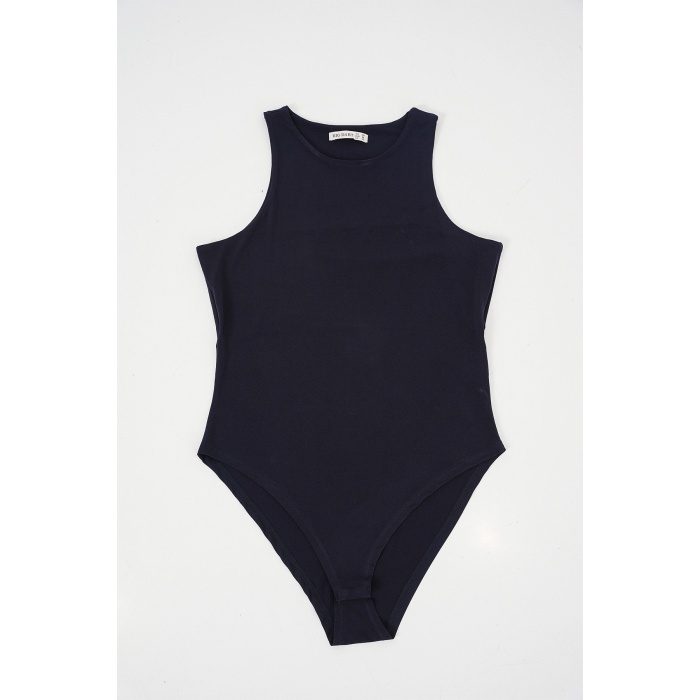 Kadın Halter Yaka Çıtçıtlı Body 972 - Lacivert