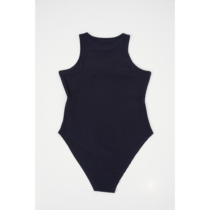 Kadın Halter Yaka Çıtçıtlı Body 972 - Lacivert