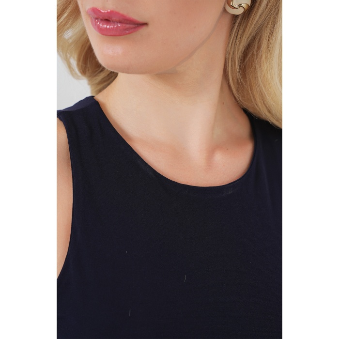 Kadın Halter Yaka Çıtçıtlı Body 972 - Lacivert