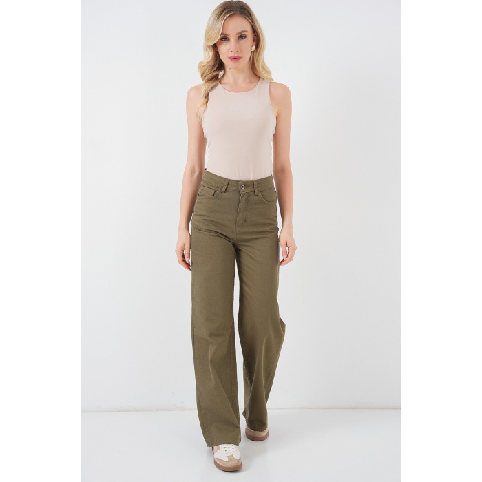 Kadın Halter Yaka Çıtçıtlı Body 972 - Bej