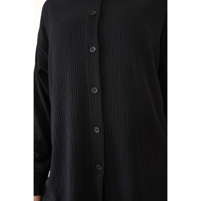 T5858 Örme Tesettür İkili Takım - Siyah